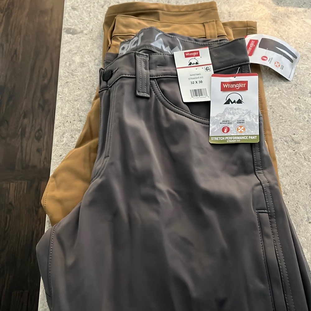 2 pair of wrangler stretch fleece lined work pants